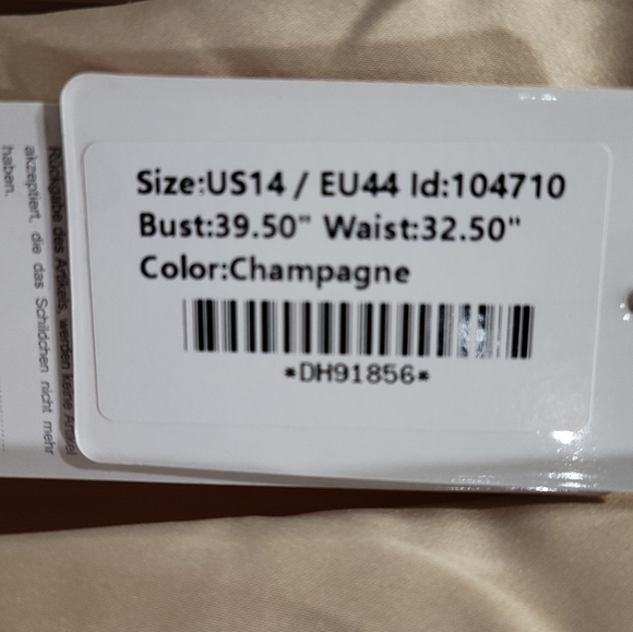 JJs House Knee-Length Formal Dress Size 14 Color Champagne (Golden Beige) - Picture 4 of 4